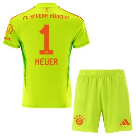 Camisola FC Bayern München Manuel Neuer 1 Guarda Redes Criança 1º Equipamento 2024-25 Manga Curta